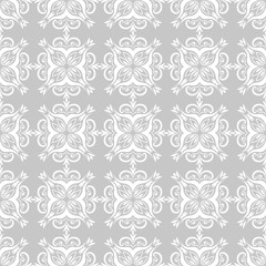 Floral seamless pattern. Gray and white decorative background