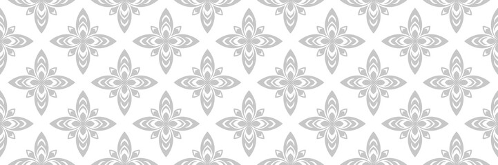 Fototapeta na wymiar Floral seamless pattern. Gray and white background