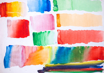 palette of various colors - watercolor