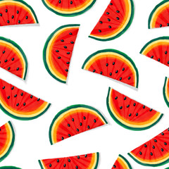 Watermelon pattern in watercolors