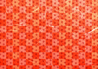 赤色基調の水玉和紙テクスチャ背景素材