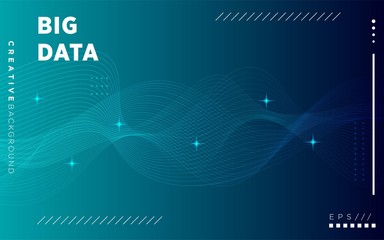 Modern  Visualization Tech Poster. Glow Digital Particles. Big Data Concept. white Tech Banner. Particle Motion. Big Data Analysis.blue Binary Number Background.blue Tech Abstract.vector illustration