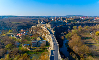 Kamyanets-Podilsky aerial view..