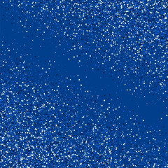 Naklejka na ściany i meble White Starry Falling Vector Postcard. Bright Universe Design. Galaxy Glitter Postcard. Blue Vector Xmas Border.
