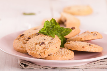Chocolate chip cookies.	