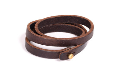 Leather wristband isolated on white