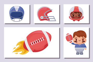 Super bowl icon set vector design