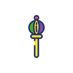 Isolated mardi gras scepter vector design