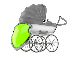Baby stroller with protective shield