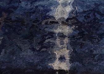 color geometric block pattern background polygonal style ,LED light color dot style graphic ,  paint like illustration background of spiral fractal geometric modern