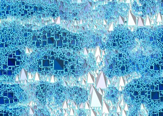 color geometric block pattern background polygonal style ,LED light color dot style graphic ,  paint like illustration background of spiral fractal geometric modern