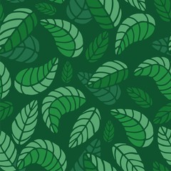 Vector seamless floral pattern. Home gardening. Green leaves. Ideal for paper, dough and gift products