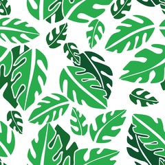 Vector seamless floral pattern. Home gardening. Green leaves. Ideal for paper, dough and gift products