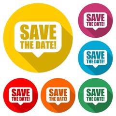 Save the date icon with long shadow