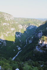 View of Vikos Gorge from Monastery of Agia Paraskevi Monodendri Greece