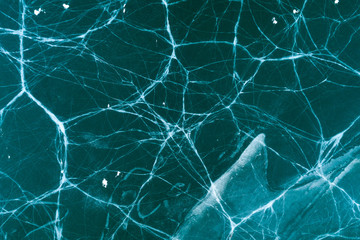 Cracks In Frozen Lake