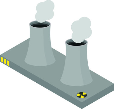 Nuclear Power Plant Isometric Vector