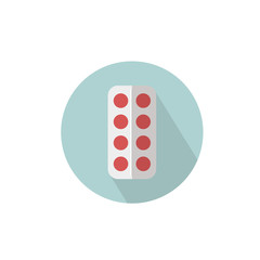 Medical icon. Medication pill flat icon design.