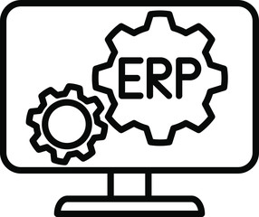 Obraz premium ERP system icon, vector illustration