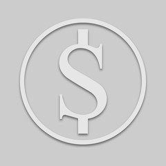 Dollar currency sign in bright colors