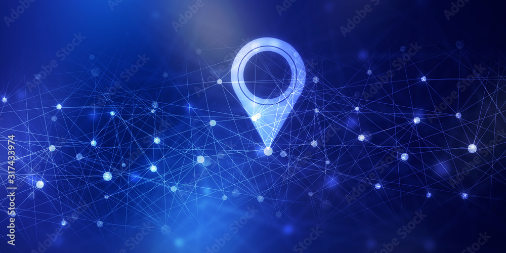 Aufkleber 2d rendering red map pointer