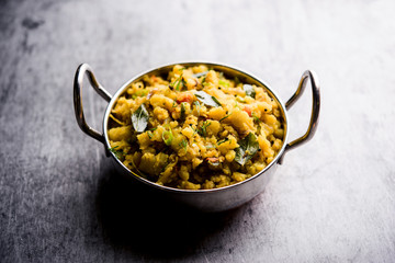 Aloo ka bharta,  sabzi is a tasty dish from India  made using spiced mashed potato prepared especially in northern parts of India