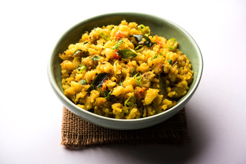 Aloo ka bharta,  sabzi is a tasty dish from India  made using spiced mashed potato prepared especially in northern parts of India