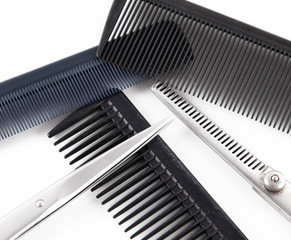 Scissors and combs for cutting hair