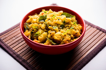 Aloo ka bharta,  sabzi is a tasty dish from India  made using spiced mashed potato prepared especially in northern parts of India