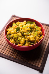 Aloo ka bharta,  sabzi is a tasty dish from India  made using spiced mashed potato prepared especially in northern parts of India