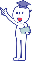 イラスト：白い棒人間　タブレット