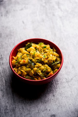 Aloo ka bharta,  sabzi is a tasty dish from India  made using spiced mashed potato prepared especially in northern parts of India