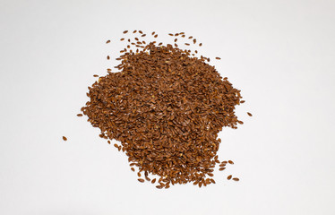 Healthy flax-seed isolated on the withe background, vegan food