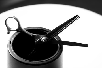 Scissors for haircuts. Professional tool