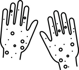 Obraz premium Rash hand icon.