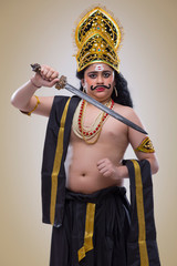 child dressed up as Ravan