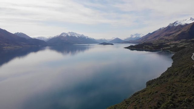mirror lake  glenorchy reflection new zealand alphine