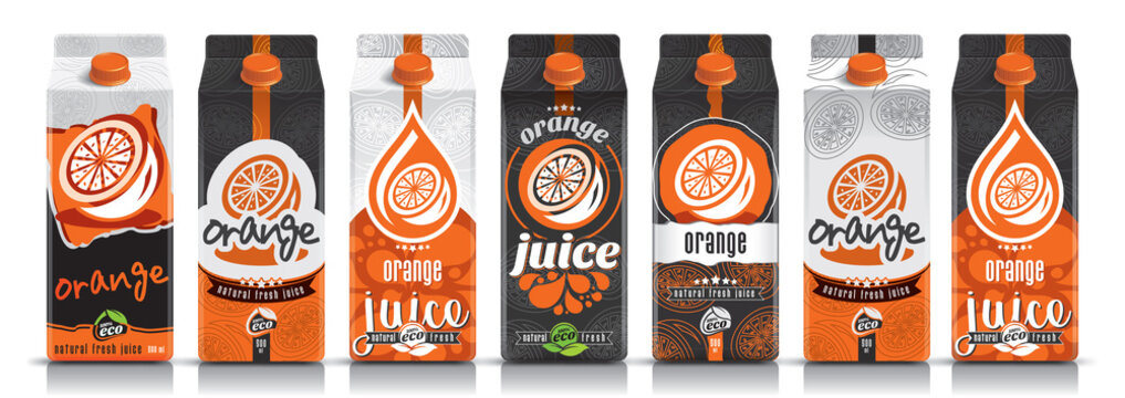 Ready Design Vector Orange Juice, Fruit Package Set