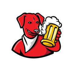 Red English Lab Dog Beer Mug Mascot