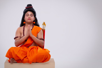 lord ram sitting worshipping