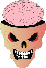 Skull and brain for halloween