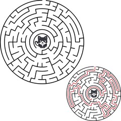 Vector labyrinth. Maze Labyrinth with entry and exit.