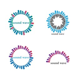 Sound wave logo template vector icons