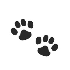 Black Paw print icon isolated.