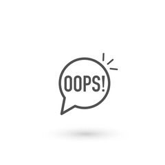 black oops thin line logo.