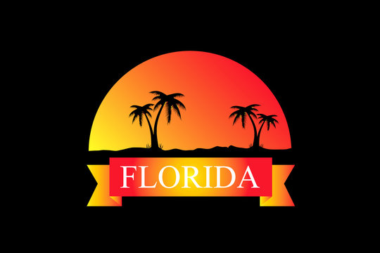 Florida -  Vector illustration design for banner, t-shirt graphics, fashion prints, slogan tees, stickers, cards, poster, emblem and other creative uses