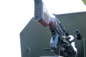 Ubonratchathani/Thailand-January 14 2020 : Soldiers brought tanks to show on Children's Day.