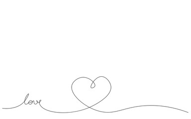 Love text word hand drawing, valentines day background vector illustration