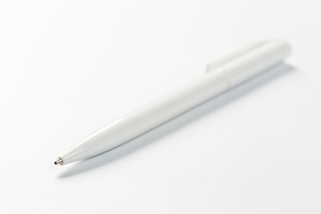 ballpoint pen isolated on a white background. Nice pen mockup for corporate business
