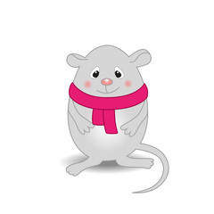 Cartoon rat vector illustration isolated on white background.